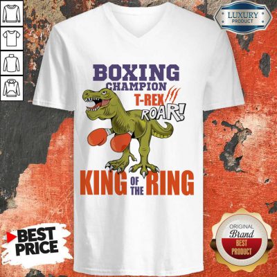 Dinosaur Boxing Champion T-Rex Roar King Of The Ring V-neck