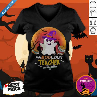 FaNooLous Teacher Witch Halloween V-neck