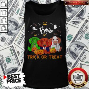 Funny Dachshund Halloween Boo Trick Or Treat Tank Top