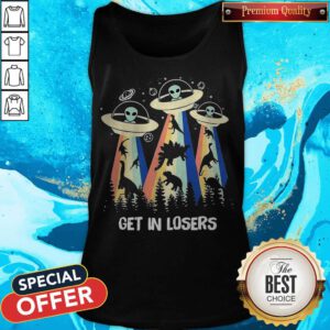 Funny Dinosaur Alien Get In Losers Vintage Tank Top
