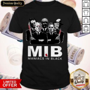 Funny Horror MIB Maniacs In Black Shirt