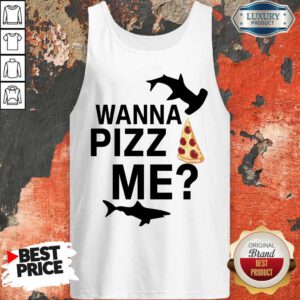 Funny Shark You Wanna Pizza Me Tank Top