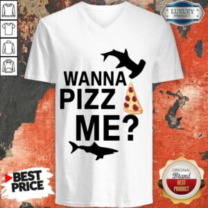Funny Shark You Wanna Pizza Me V-neck