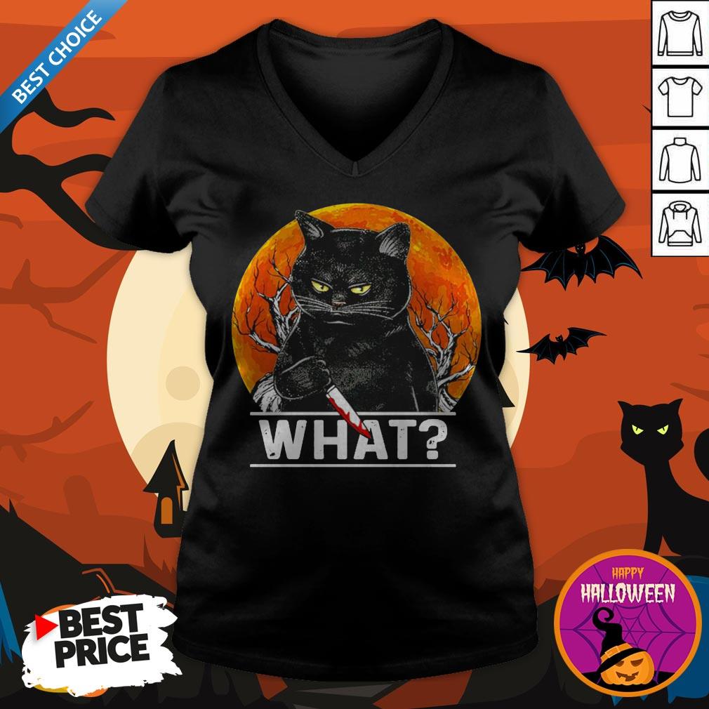 Michael Myers Black Cat Halloween What V-neck
