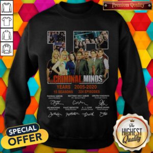 Nice 15 Criminal Minds Years 2005 2020 15 Seasons 324 Episodes Character Signatures Sweatshirt