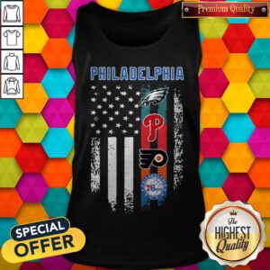 Nice ATD Philadelphia Sport Teams America Flag Tank Top