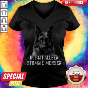 Nice Duitse Herder Ik Bijt Alleen Stomme Mensen V-neck