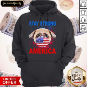 Nice Shih Tzu Face Mark Stay Strong America Flag Hoodie