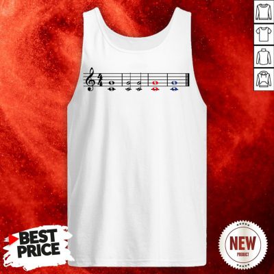 Note Music Teacher Red Fifth Blue Fifth Tank Top