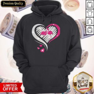 Official Diamond Heart Flamingos Hoodie
