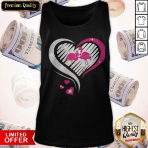 Official Diamond Heart Flamingos Tank Top