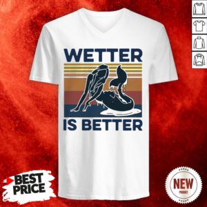 Official Mermaid Wetter Is Better Vintage V-neck
