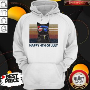 Premium Black Cat Happy 4th Of July Vintage Hoodie