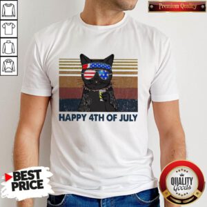 Premium Black Cat Happy 4th Of July Vintage Shirt