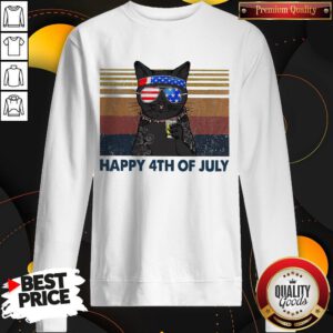 Premium Black Cat Happy 4th Of July Vintage Sweatshirt