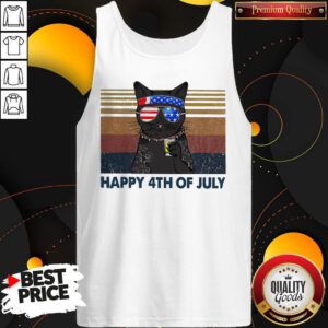 Premium Black Cat Happy 4th Of July Vintage Tank Top