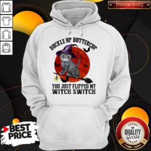 Premium Cat Buckle Up Buttercup You Just Flipped My Witch Switch Hoodie
