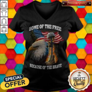 Premium Home Of The Free Because Of The Brave V-neck