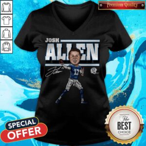 Premium Josh Allen Cartoon Tee Buffalo Bills Mafia V-neck