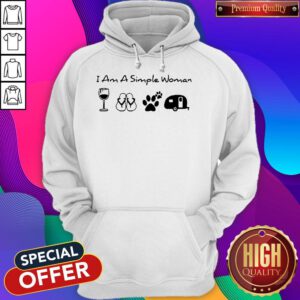 Pretty I’m A Simple Woman I Like Campfire Beer Flip Flops Paw Dog Camping Hoodie