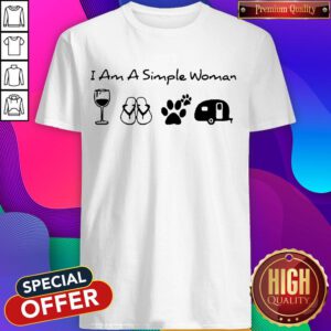 Pretty I’m A Simple Woman I Like Campfire Beer Flip Flops Paw Dog Camping shirt