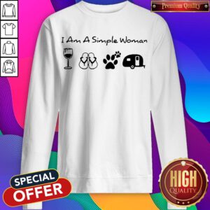 Pretty I’m A Simple Woman I Like Campfire Beer Flip Flops Paw Dog Camping Sweatshirt