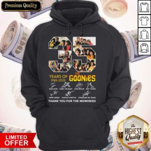 Pretty The Goonies 35 Year Of 1985-2020 Thank You For The Memories Signatures Hoodie