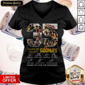 Pretty The Goonies 35 Year Of 1985-2020 Thank You For The Memories Signatures V-neck