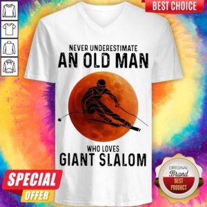 Pretty Vever Underestimate An Okd Man Who Loves Giant Slalom V-neck