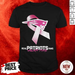 Real Patriots Fans Wear Pink Logo Cancer Awareness Shirt