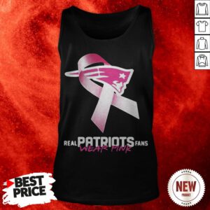 Real Patriots Fans Wear Pink Logo Cancer Awareness Tank Top