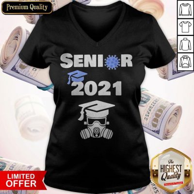 Senior 2021 Coronavirus Gas Mask V-neck