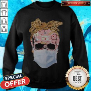 Skull Face Mask Nurse Skull With Mask Patriotic Skull First Responder Nurse Life Sweatshirt