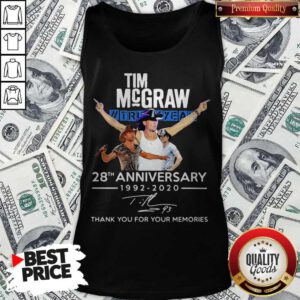 Tim Mcgraw Truck Yeah 28th Anniversary 1992 2020 Thank You For The Memories Signature Tank Top