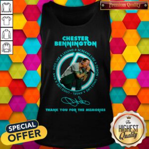 Top Chester Bennington Thank You For The Memories Signature Tank Top