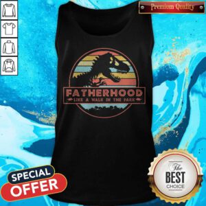 Top Dinosaur T Rex Fatherhood Like A Walk In The Park Vintage Retro Tank Top