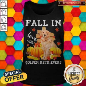 Top Fall In Love With Golden Retrievers Tank Top