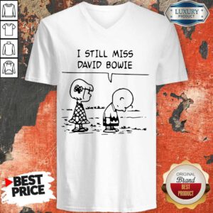 Top I Still Miss David Bowie Charlie Brown Snoopy V-neck