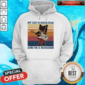 Top My Cat Is Rock Star And I’m A Manager Vintage Hoodie