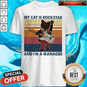 Top My Cat Is Rock Star And I’m A Manager Vintage Shirt