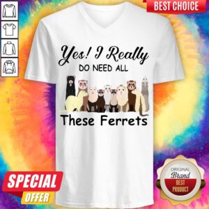 Top Yes I Really Do Need All These Ferrets V-neck