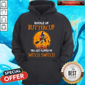 Turtle Buckle Up Buttercup You Just Flipped My Witch Switch Halloween Moon Hoodie