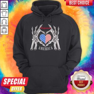 Walgreens Logo America USA Forever Skeleton Skull Bones Hand Hoodie