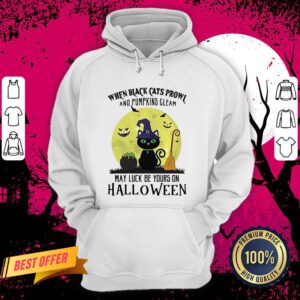 When Black Cats Prowl And Pumpkins Gleam May Luck Be Yours On Halloween Moon Hoodie