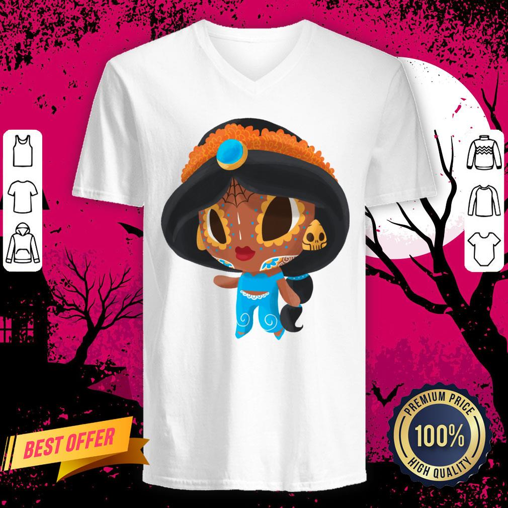 A Whole New Princess Muerto Day Of The Dead Sugar Skull V Neck