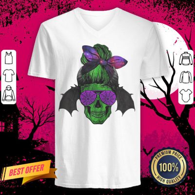 Batman Skull Bow Halloween V-neck