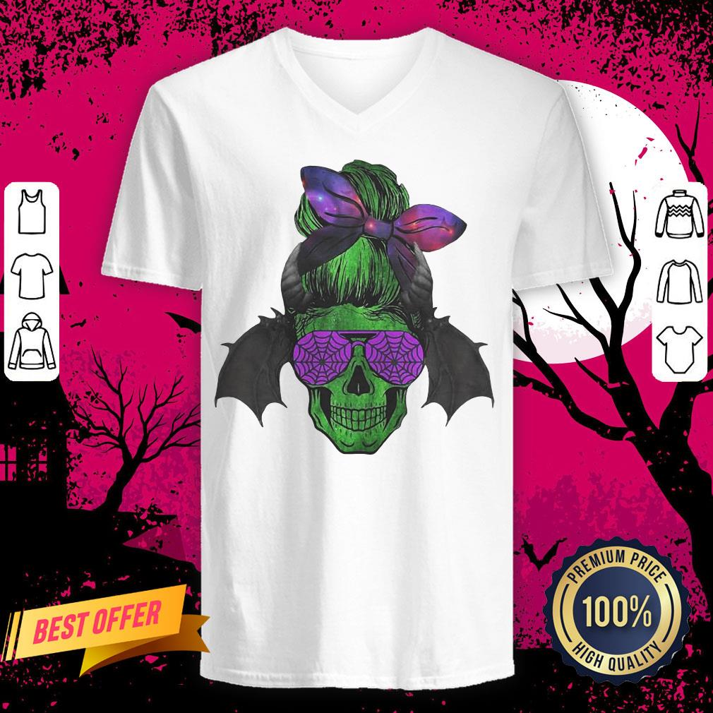 Batman Skull Bow Halloween V-neck