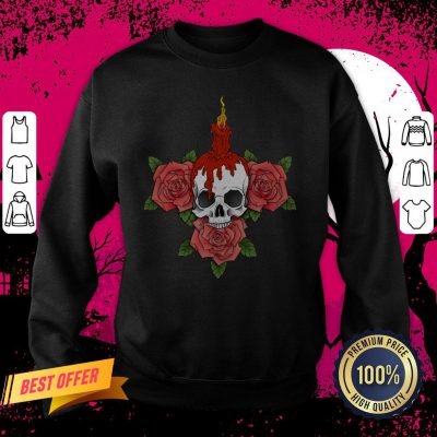 Candle Sugar Skull Day Of The Dead Muertos Sweatshirt