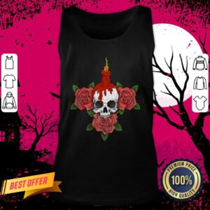 Candle Sugar Skull Day Of The Dead Muertos Tank Top