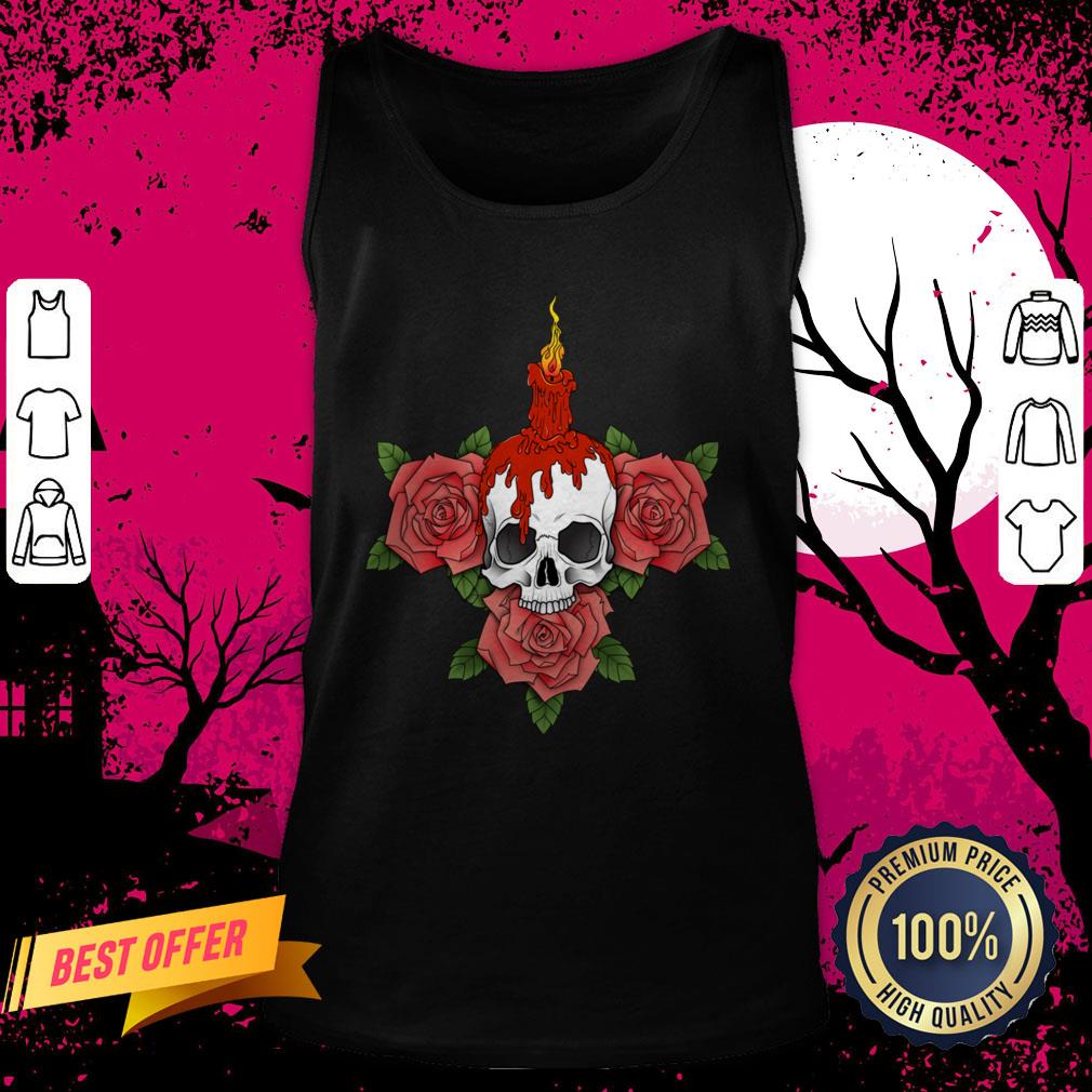 Candle Sugar Skull Day Of The Dead Muertos Tank Top